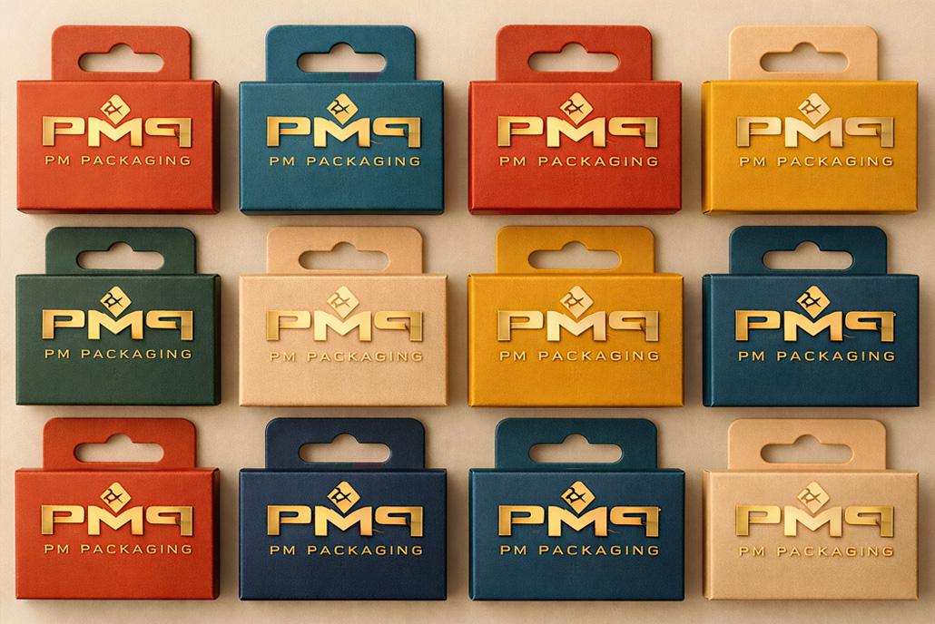 Hang tab packaging with premium print and finishes