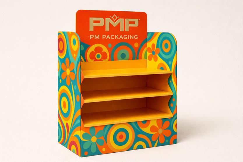 Branded in-store display highlighting products on the sales floor