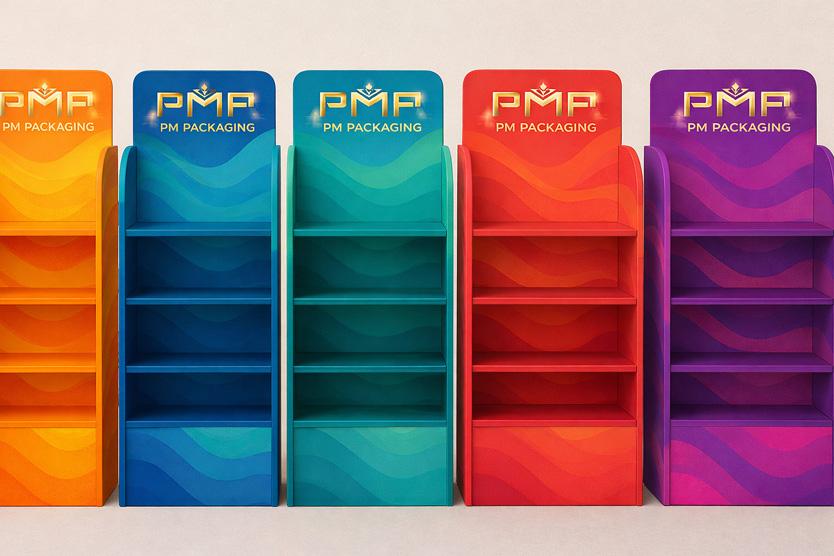 Retail display with premium print and finishes in a store environment