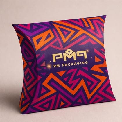Eco‑forward pillow box made with recyclable materials and premium print