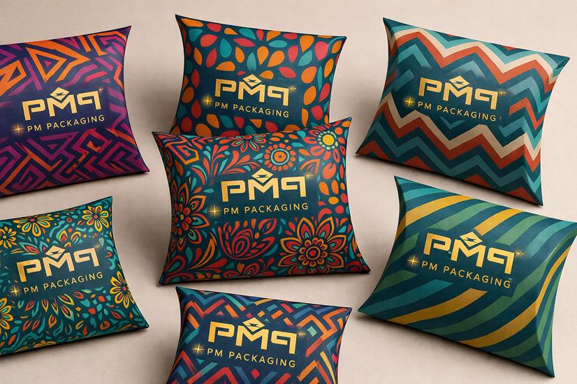 Pillow box with premium finishes and crisp curves