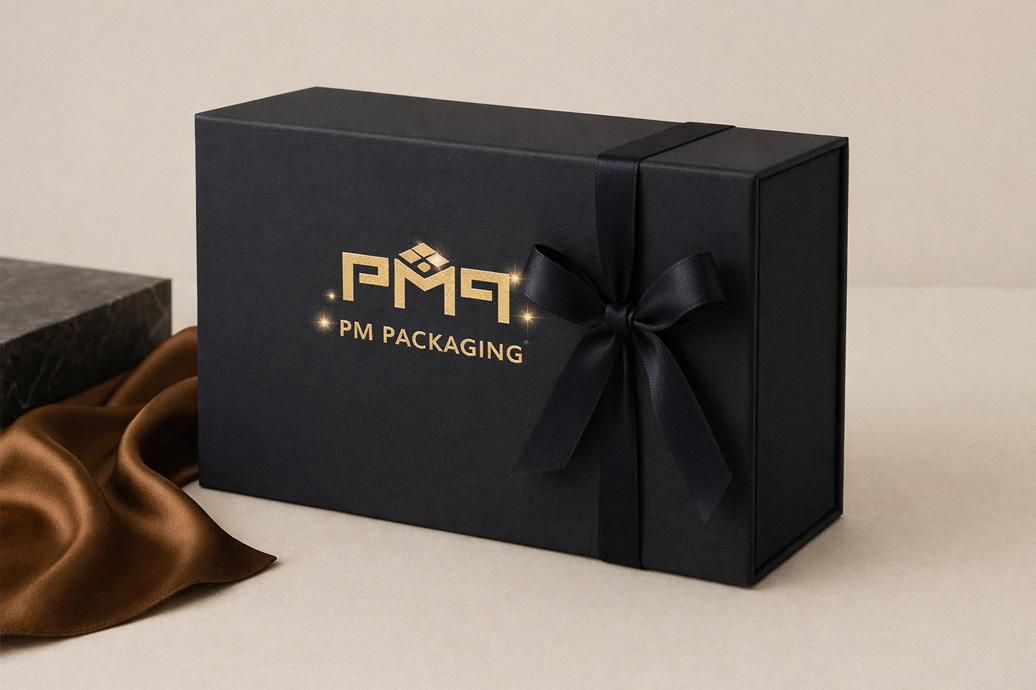 Luxury rigid setup box with telescoping lid and textured wrap